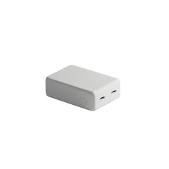 A white power adapter isolated on transparent background