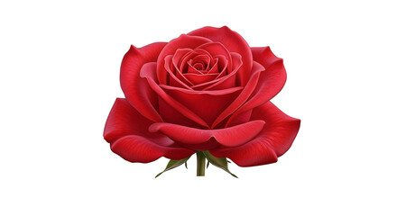 Fototapeta premium Stunning single red rose with velvety petals conveying love and passion, perfect for romantic designs, valentines day or elegant floral arrangements