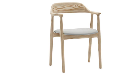 Elevate your space with this modern light wood chair, perfect for a stylish and minimalist interior design concept with a comfortable seat