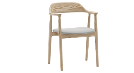 Elevate your space with this modern light wood chair, perfect for a stylish and minimalist interior design concept with a comfortable seat