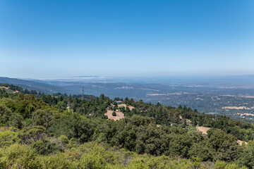 Fototapeta premium State Route 35 (SR 35), Skyline Boulevard. San Mateo County, California. Santa Cruz Mountains. Santa Clara Valley. San Andreas Fault
