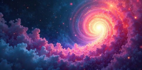 Fototapeta premium Intricate, swirling patterns of light and color evoke the ethereal essence of a singular, unique soul A mesmerizing abstract image representing inner peace and self-discovery , light, color