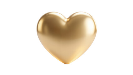 Fototapeta premium Golden heart-shaped object with glossy finish no background 