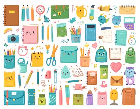 Cute school supplies collection - Powered by Adobe