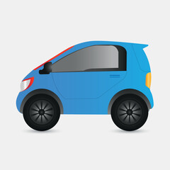 Modern Luxury Car on Road. Sleek Sports Vehicle with Shiny Metallic Body, Stylish Design, and Dynamic Motion