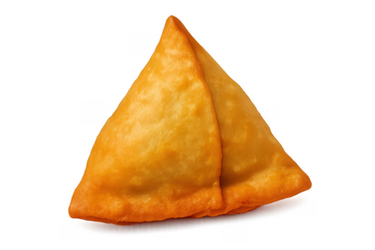 Crispy fried samosa isolated on transparent background - Powered by Adobe