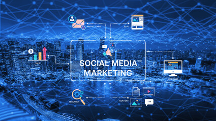 Social media marketing strategy with engagement metrics. Social marketing boosts media visibility....