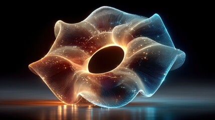 Dynamic abstract waveform art digital space 3d graphic modern