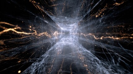 Wide angle sci-fi environment dynamic energy flow & abstract art