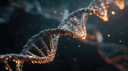 Exploring dna structure digital close-up scientific illustration
