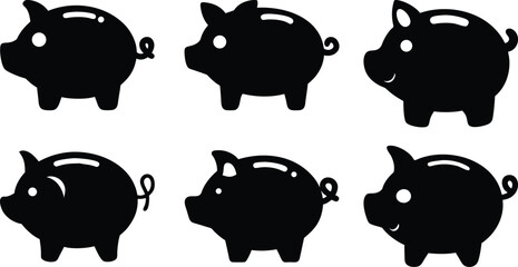 Fototapeta premium Piggy Bank Icons