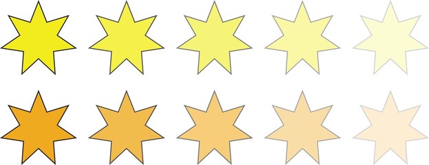 8-Pointed Star Rating Icons with Gradients