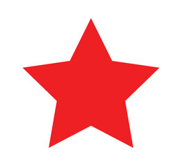 red star isolated icon on white