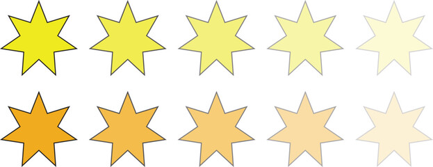 8-Pointed Star Rating Icons with Gradients
