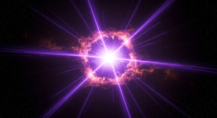 Obraz premium Gamma Radiation Beams Purple Energy Rays