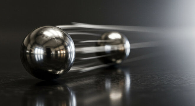 Rolling Steel Ball Representing Newton&rsquo;s Laws of Motion