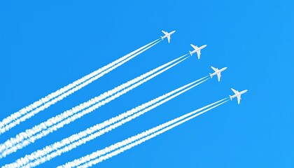 Jets leaving contrails in the sky