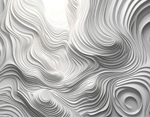 Abstract white layered lines create a cave-like perspective