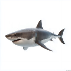 Great White Shark Isolated on White Background