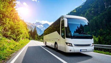Fototapeta premium Scenic bus trip through mountains (1)