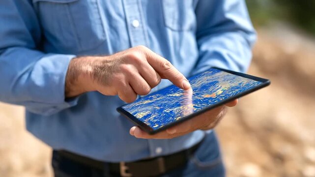Water well site setting with GPS technology for accurate water well positioning representing GNSS surveying, well siting accuracy, hydrogeologic mapping, field deployment