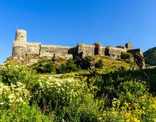 Ancient stone fortress on a hill