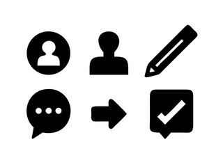 Vector art of black user interface icons