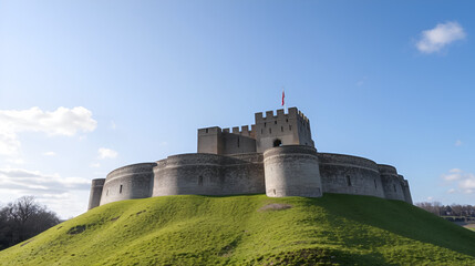 Carlisle Castle a Norman style motte and bailey fortress built in the eleventh century to secure the northern Border of England from Scottish Invasion