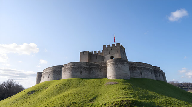 Carlisle Castle a Norman style motte and bailey fortress built in the eleventh century to secure the northern Border of England from Scottish Invasion