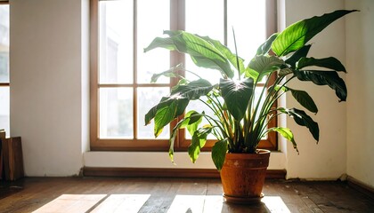 Fototapeta premium Sunlight on a houseplant