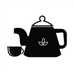 Teapot and Cup Vector Icon for Drink and Kitchen Designs