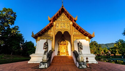Ancient temple facade, sunrise