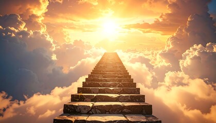 Heavenly stairway to golden light