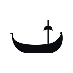 Gondola Boat Black Silhouette Vector