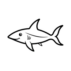 Obraz premium Blacktip Shark Outline on White Background