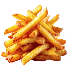 Delicious golden french fries isolated on white background a crispy and savory snack ready to eat