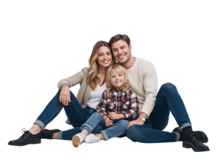 Free family studio photo with copy space.