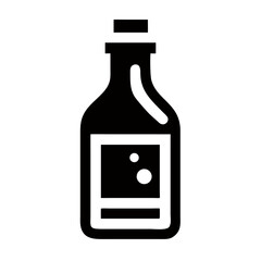 Vinegar bottle icon set in minimalist style on transparent background