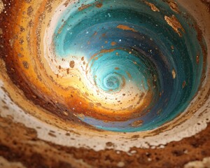 Abstract Spiral Design With Glittering Colors