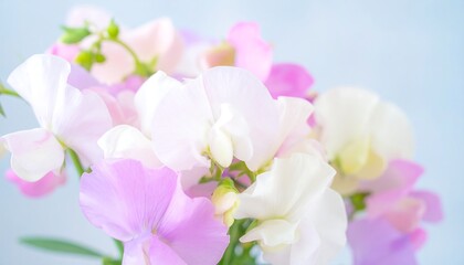 Delicate pastel sweet peas