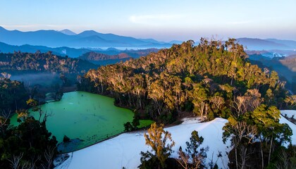 Scenic mountain lake vista