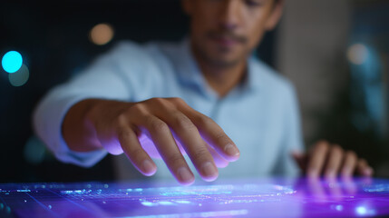 Theme park designer planning immersive attractions using crowd simulation and experience mapping software with visitor journey analysis and safety protocol modeling displayed on