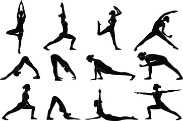 Yoga-poses-vector art illustrator. Yoga poses vector art illustrator editable and printable eps file