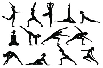Yoga-poses-vector art illustrator. Yoga poses vector art illustrator editable and printable eps file