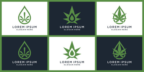 Liquid CBD logo design set