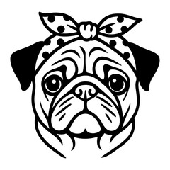 Pug with Bandana