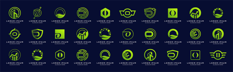Letter O logo design template bundle set