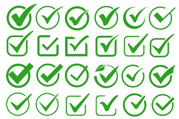 set of check mark icon, tick mark sign, approved, correct, yes, tested, verified, like,  © NadeAnamta