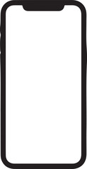 Black outline of a smartphone mobile phone device