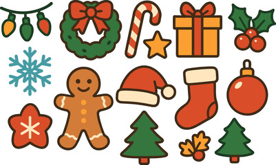 Fototapeta premium Christmas festive solid icon set. holiday, winter, celebration symbols in solid style